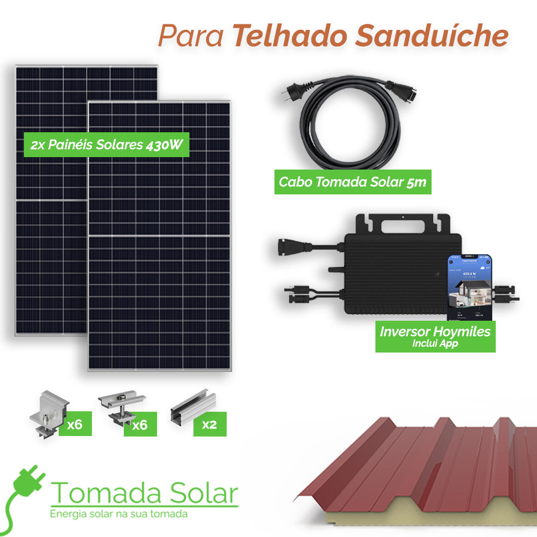 Kit Solar Tomada - Sanduíche