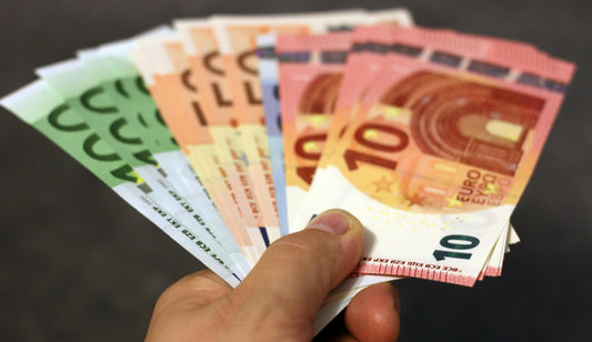 Mão a segurar notas de euro, a ilustrar o retorno do investimento num kit solar