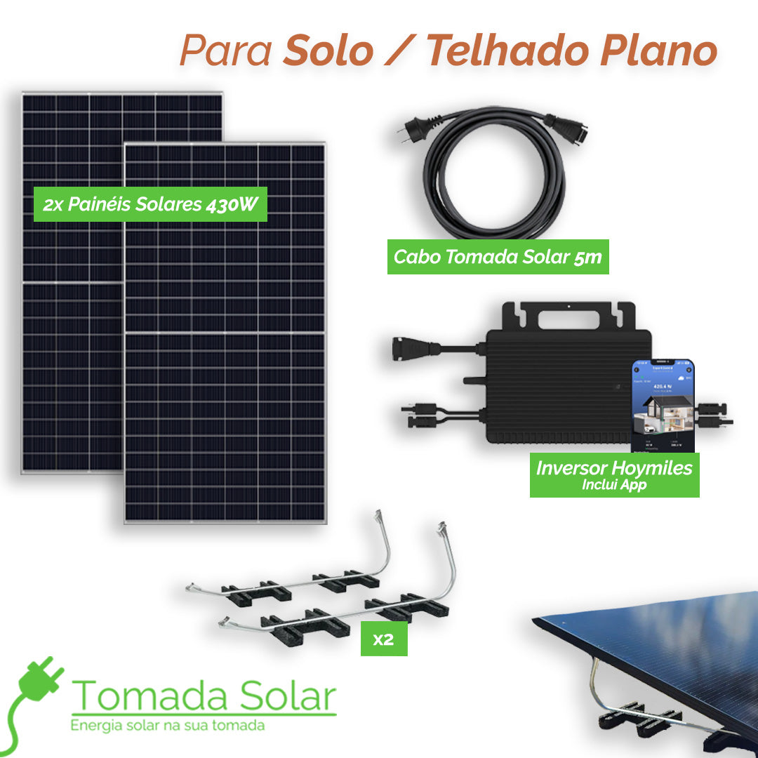 Kit Plug & Play Solar com WiFi - Montagem no Solo – Tomada Solar ...